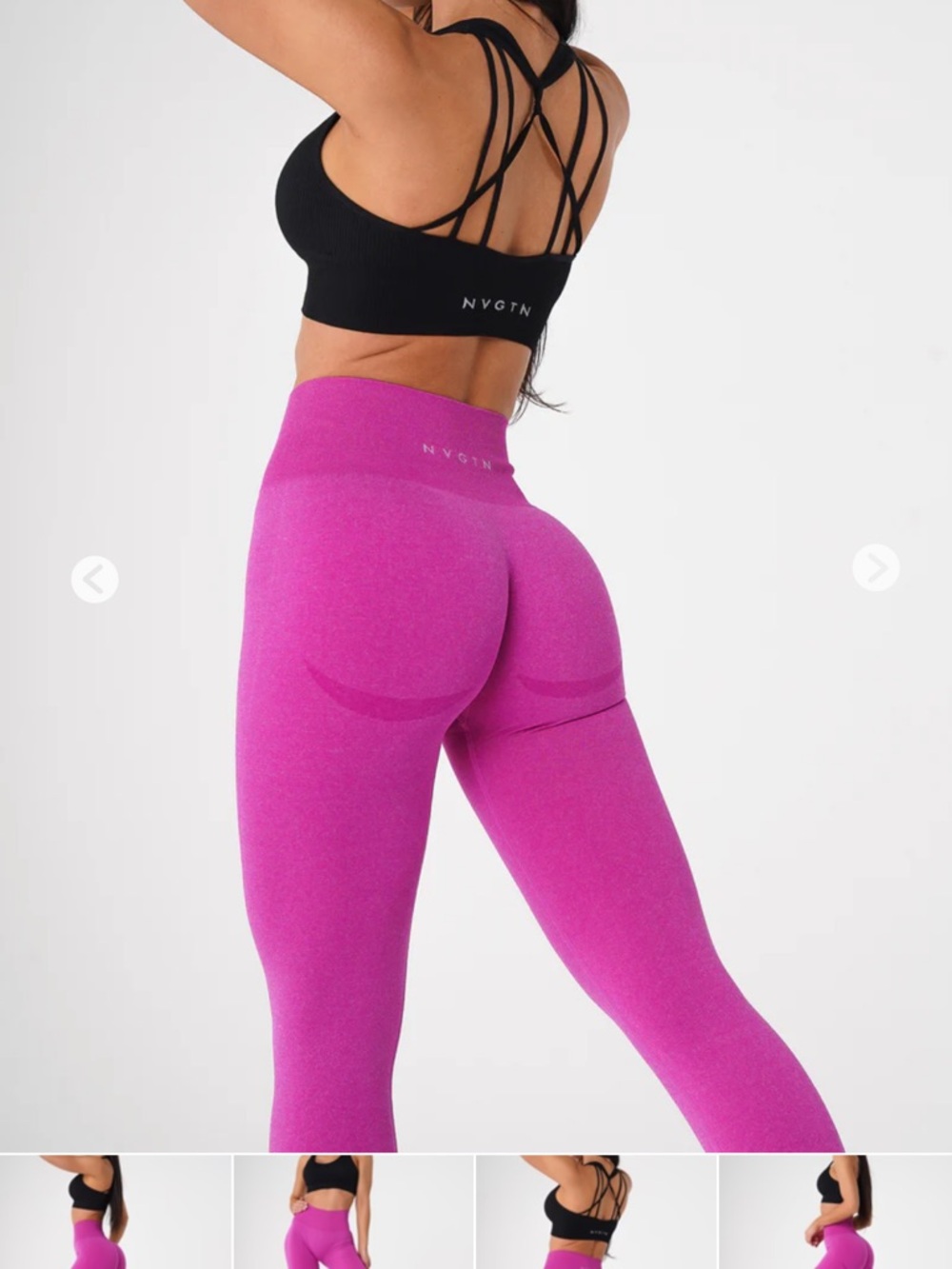 NVGTN High-Waist Curve Solid Seamless Leggings in Maui Magenta - Size S